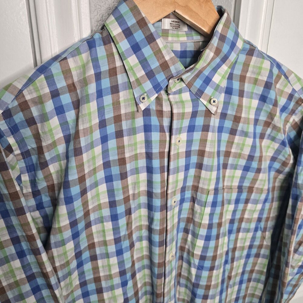Peter Millar Men’s Multicolor Plaid Long Sleeve Button Down Dress Shirt Size M